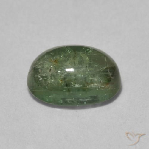 Turmalina Verde medio natural de 1.52 ct, Ovalada, Transparente