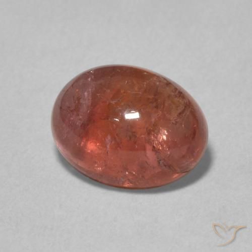 Turmalina Naranja rojizo natural de 1.50 ct, Ovalada, Transparente