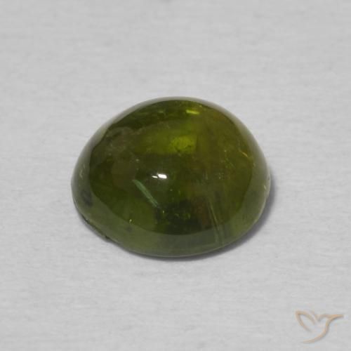 Turmalina Verde medio natural de 0.95 ct, Redondo, Transparente
