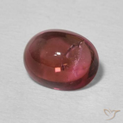 Turmalina Rosa oscuro natural de 0.89 ct, Ovalada, Transparente
