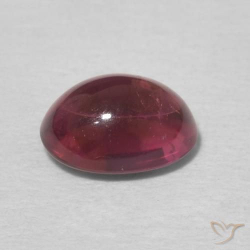 Turmalina Rosa oscuro natural de 0.89 ct, Ovalada, Transparente
