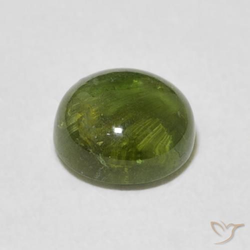 Turmalina Verde medio natural de 1.61 ct, Redondo, Transparente