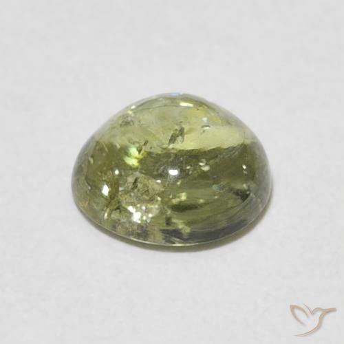 Turmalina Verde amarillento natural de 1.33 ct, Redondo, Transparente