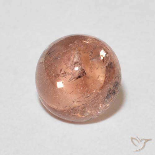 Turmalina Rosado anaranjado claro natural de 1.60 ct, Redondo, Transparente