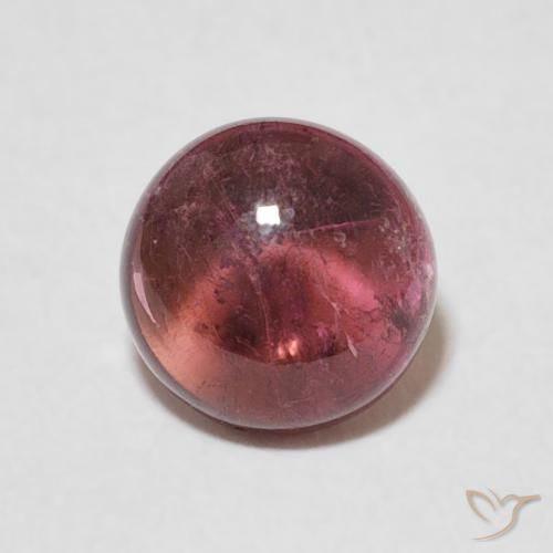 1.47ct Natural Medium Dark-Red turmalina, Redondo, Transparente