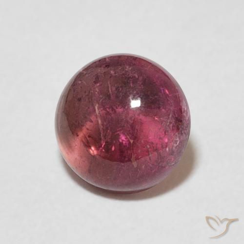 Turmalina Medium Dark-Red natural de 1.47 ct, Redondo, Transparente