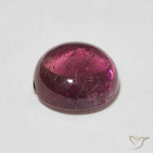 Turmalina Medium Dark-Red natural de 1.47 ct, Redondo, Transparente