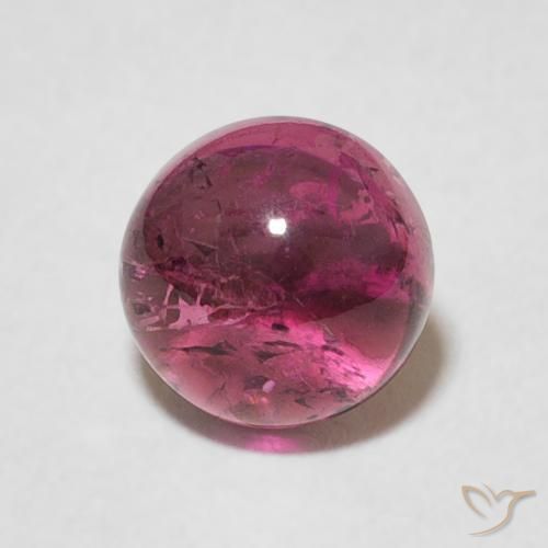 Turmalina Rosa oscuro natural de 1.51 ct, Redondo, Transparente