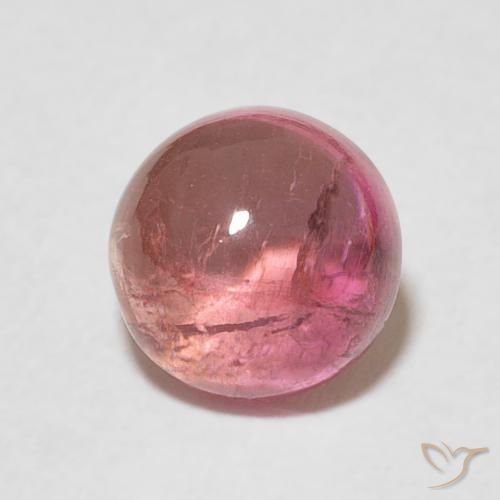 Turmalina Rojo cereza púrpura natural de 1.77 ct, Redondo, Transparente