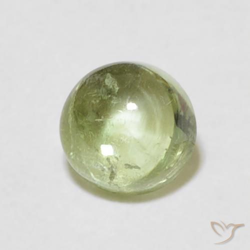 0.88ct Natural Verde lima pálido Turmalina, Redondo, Transparente