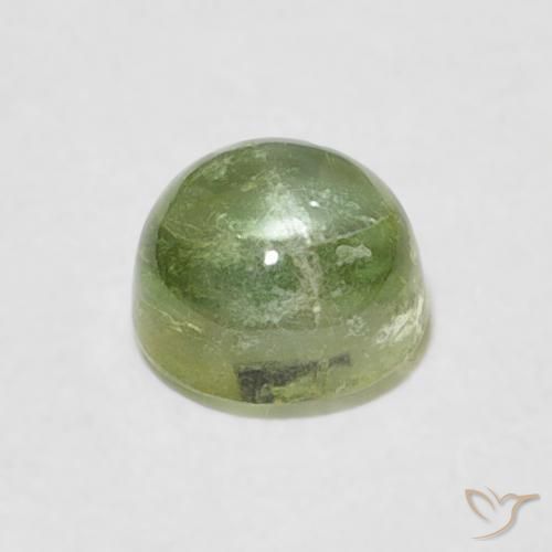 Turmalina Verde lima pálido natural de 0.88 ct, Redondo, Transparente