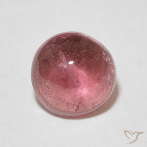 Turmalina Rosado medio natural de 1.66 ct, Redondo, Transparente