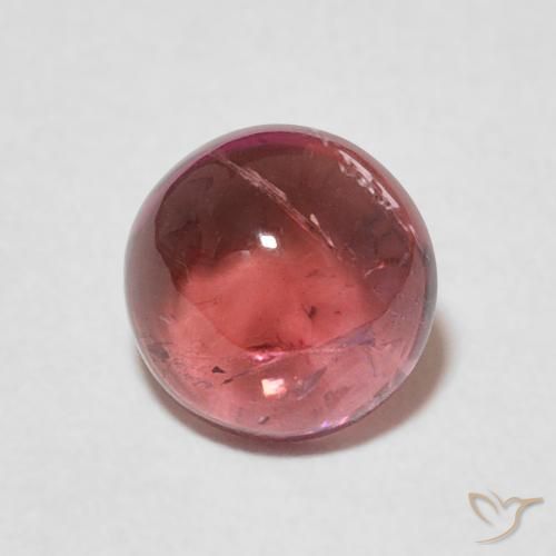 1.35ct Natural Rojo escarlata claro turmalina, Redondo, Transparente