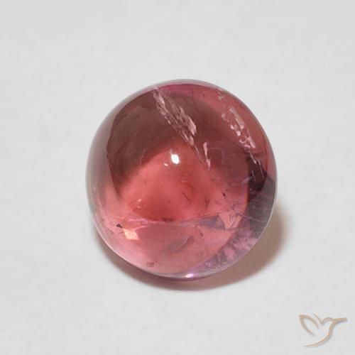 Turmalina Rojo escarlata claro natural de 1.35 ct, Redondo, Transparente