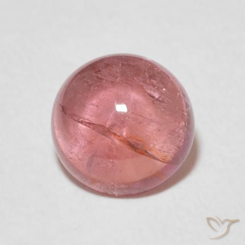 1.57ct Natural Rosado naranja intenso Turmalina, Redondo, Transparente