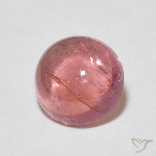 Turmalina Rosado naranja intenso natural de 1.57 ct, Redondo, Transparente