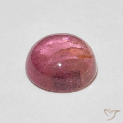 Turmalina Rosado naranja intenso natural de 1.57 ct, Redondo, Transparente
