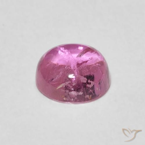 Turmalina Rosa oscuro natural de 0.74 ct, Redondo, Transparente