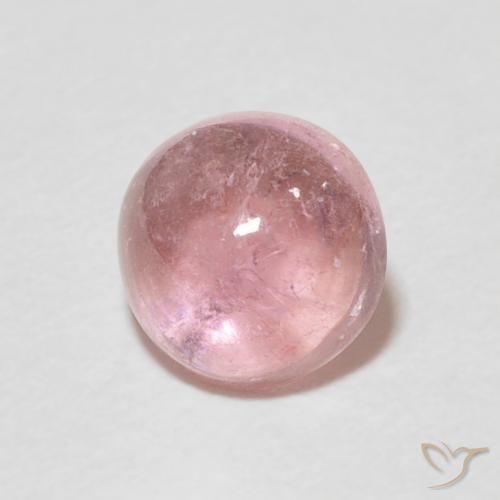 Turmalina Rosado medio natural de 1.31 ct, Redondo, Transparente