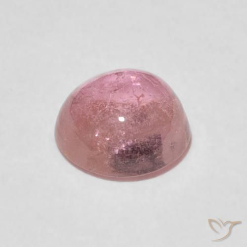 Turmalina Rosado medio natural de 1.31 ct, Redondo, Transparente