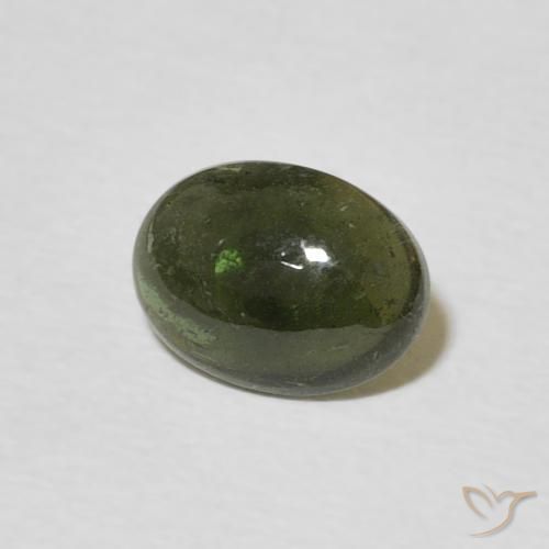 Turmalina Verde oscuro natural de 1.16 ct, Ovalada, Transparente