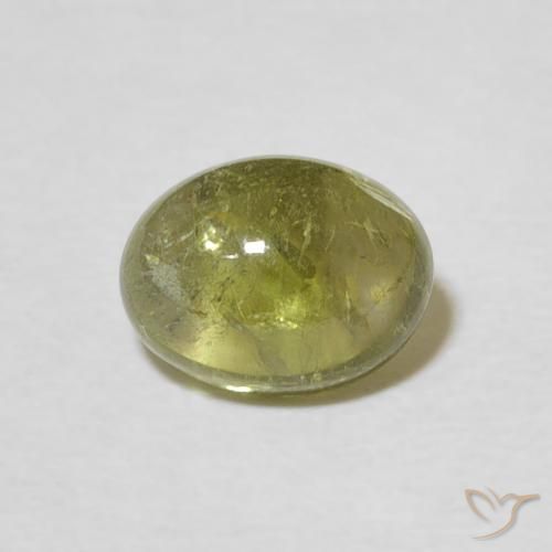 1.70ct Natural Verde amarillento turmalina, Ovalada, Transparente