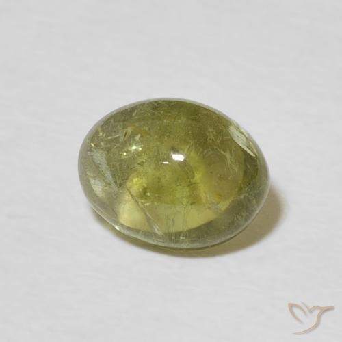 Turmalina Verde amarillento natural de 1.70 ct, Ovalada, Transparente