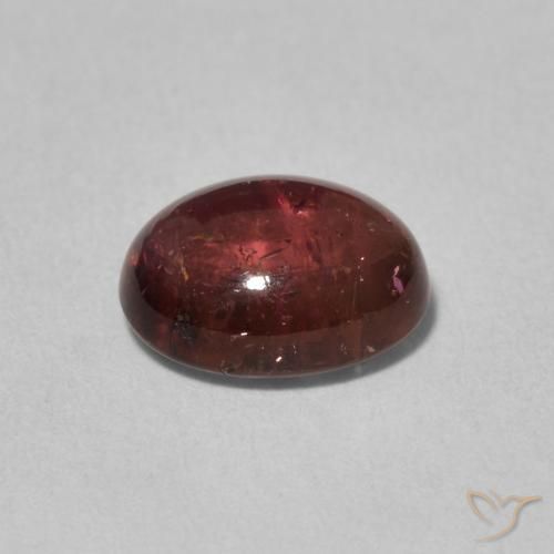 Turmalina Rojo oscuro natural de 2.31 ct, Ovalada, Transparente