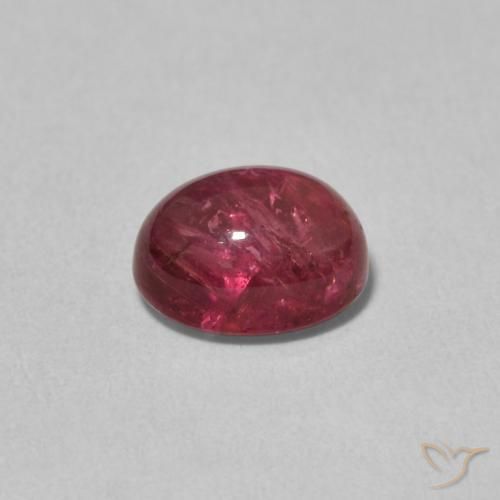 Turmalina Rojo oscuro natural de 1.74 ct, Ovalada, Transparente