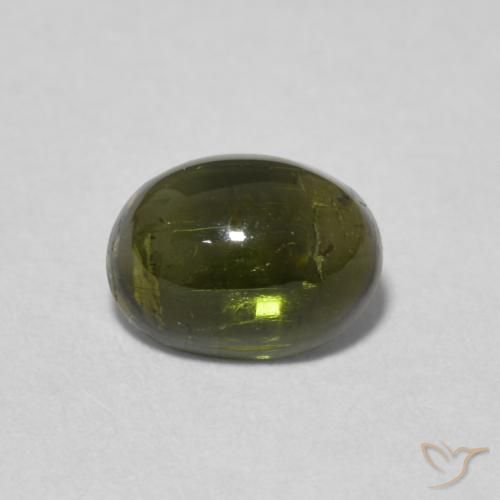 1.37ct Natural Verde oscuro turmalina, Ovalada, Transparente