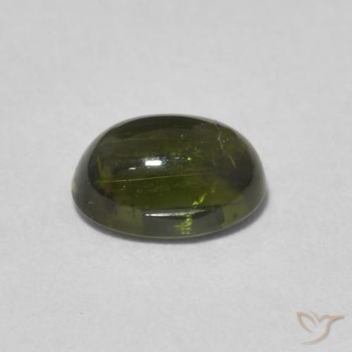 Turmalina Verde oscuro natural de 1.37 ct, Ovalada, Transparente