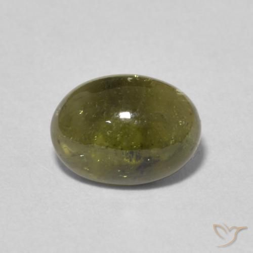 1.48ct Natural Verde oscuro turmalina, Ovalada, Transparente