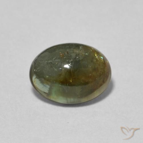 1.22ct Natural Verde oscuro turmalina, Ovalada, Transparente