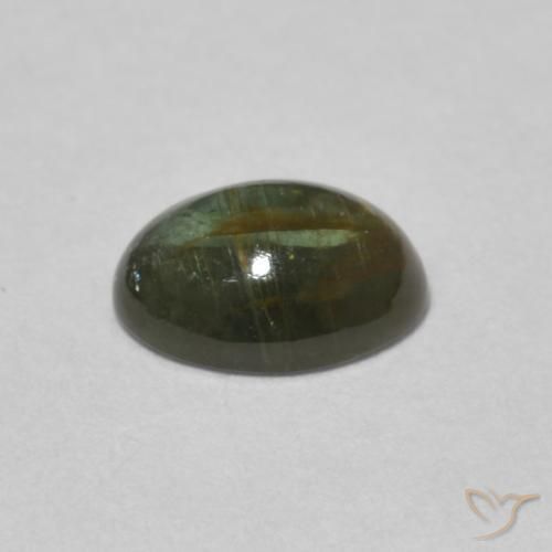 Turmalina Verde oscuro natural de 1.22 ct, Ovalada, Transparente