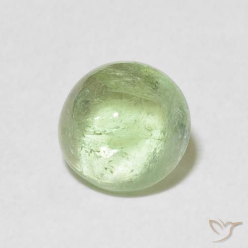 Turmalina Verde salvia muy claro natural de 1.29 ct, Redondo, Transparente