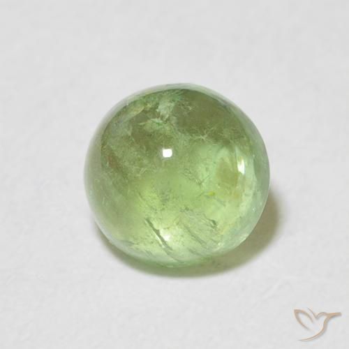 Turmalina Verde amarillento natural de 1.54 ct, Redondo, Transparente