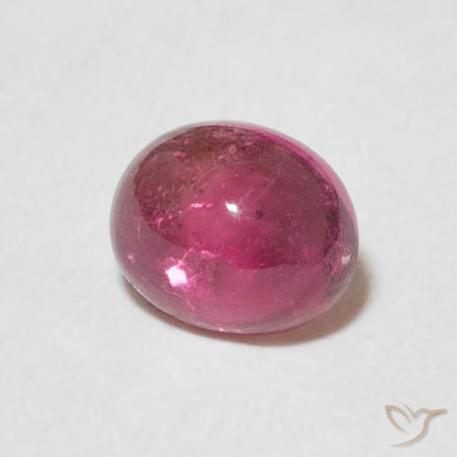 Turmalina Púrpura rojizo natural de 0.79 ct, Ovalada, Transparente