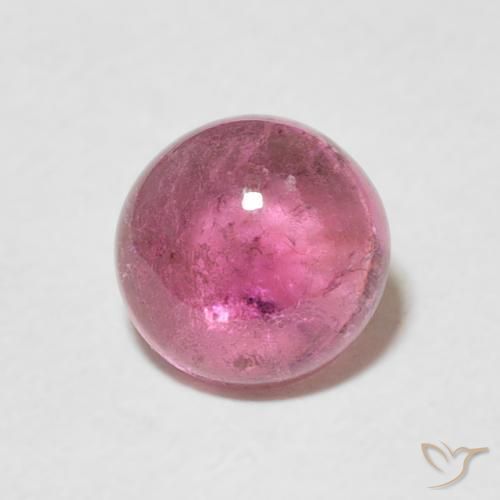 Turmalina Púrpura medio natural de 1.25 ct, Redondo, Transparente