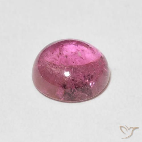 Turmalina Púrpura medio natural de 1.25 ct, Redondo, Transparente