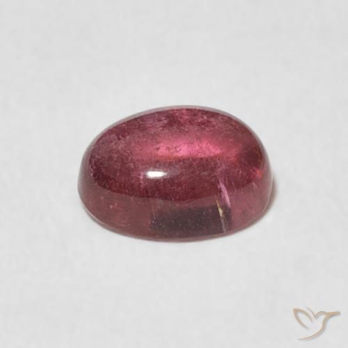 Turmalina Púrpura rojizo natural de 0.89 ct, Ovalada, Transparente