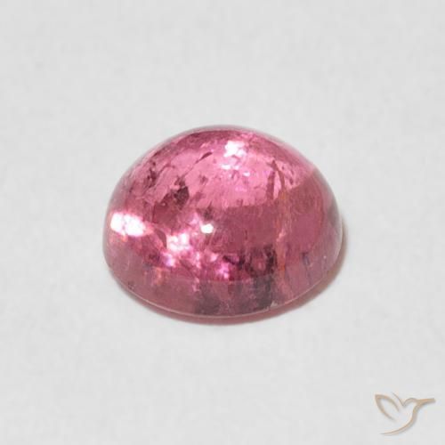 Turmalina Rosado medio natural de 1.26 ct, Redondo, Transparente