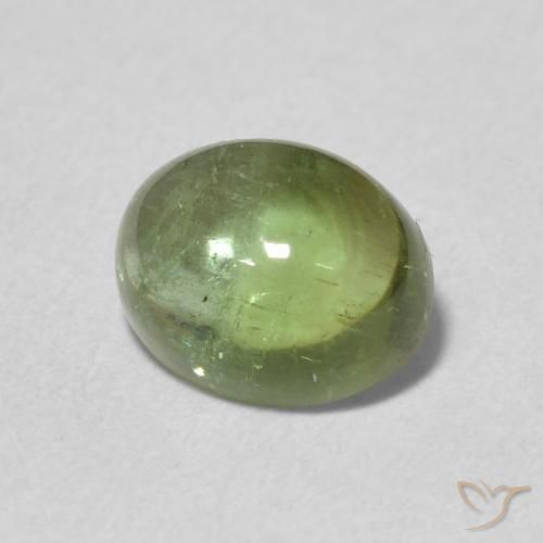 Turmalina Verde terroso natural de 1.41 ct, Ovalada, Transparente