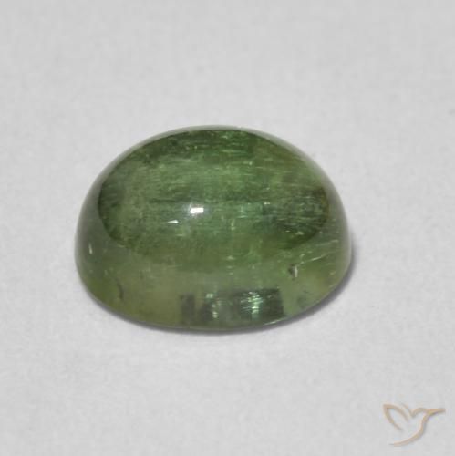 Turmalina Verde terroso natural de 1.41 ct, Ovalada, Transparente