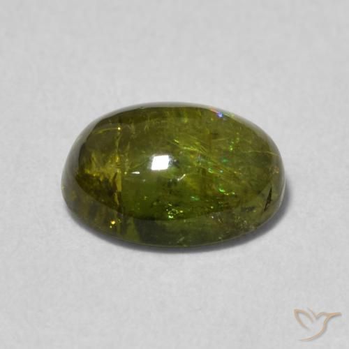 Turmalina Verde cálido natural de 1.42 ct, Ovalada, Transparente