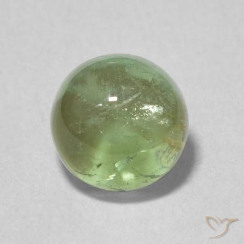 1.35ct Natural Verde grisáceo Turmalina, Redondo, Transparente