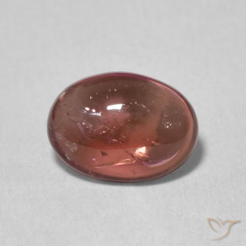 1.27ct Natural Roja Anaranjada turmalina, Ovalada, Transparente