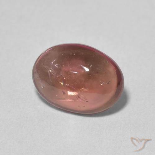 Turmalina Roja Anaranjada natural de 1.27 ct, Ovalada, Transparente