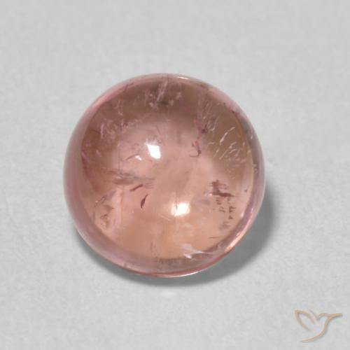 1.52ct Natural Rosado cálido claro Turmalina, Redondo, Transparente