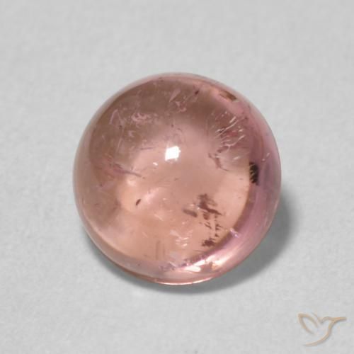 Turmalina Rosado cálido claro natural de 1.52 ct, Redondo, Transparente