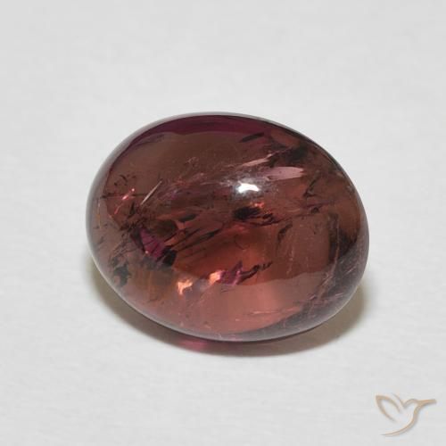 Turmalina Medium Dark-Red natural de 2.95 ct, Ovalada, Transparente